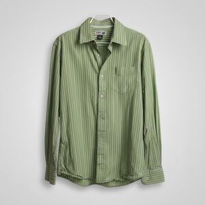Urban Pipeline UP Green Stripe Button Down Shirt Men’s M 100% Cotton